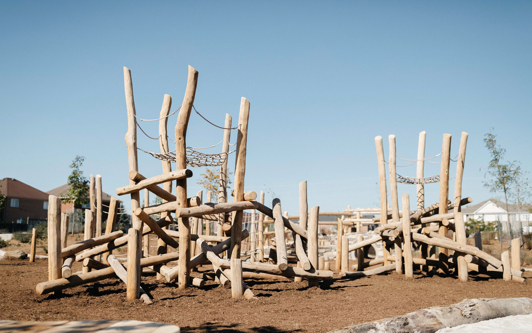 natural playground equipment log climbing frames 1