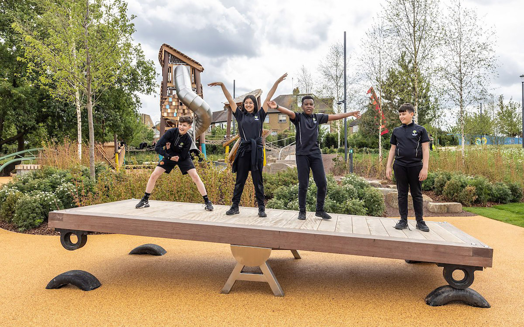 natural playground equipment seesaws