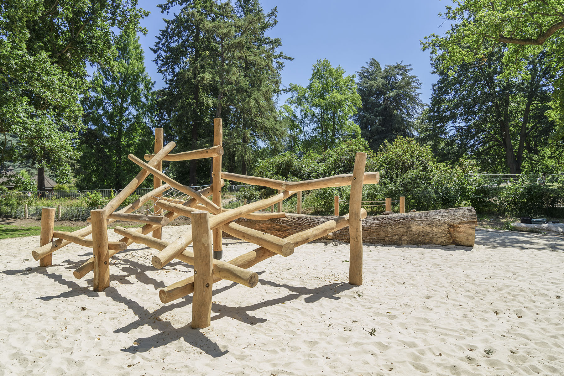 natural playground equipment log climbing frame