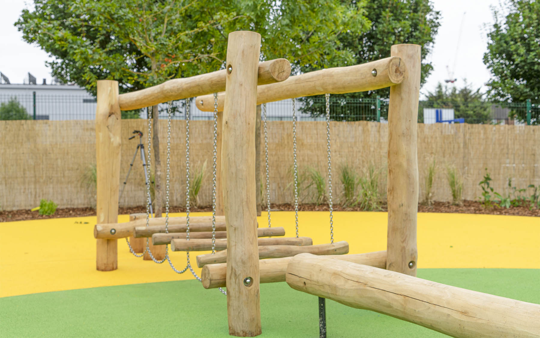 natural playgrounds robinia log bridge