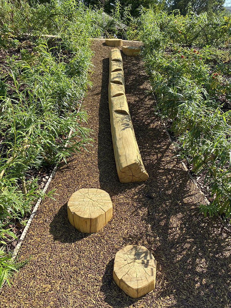 natural playgrounds balance log with steps