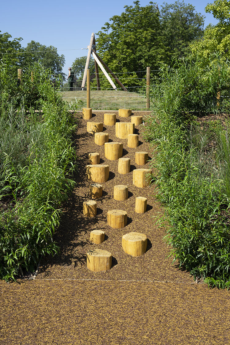 natural playgrounds stepping stumps