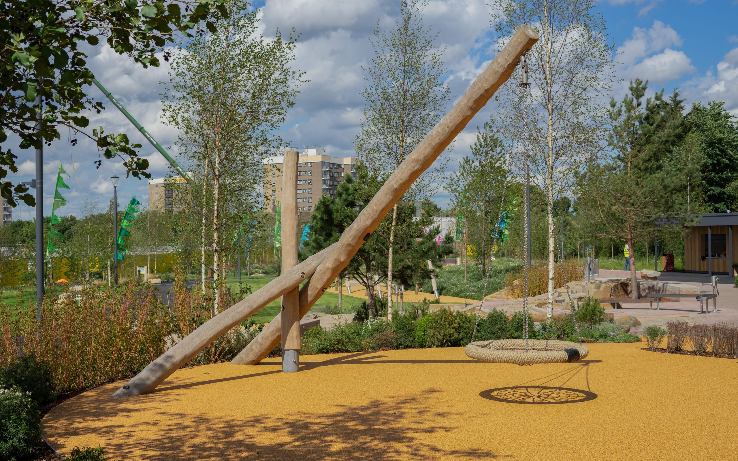 natural playground equipment robinia swings